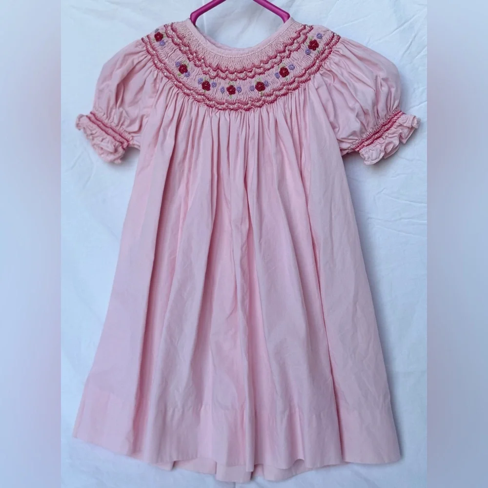 Petit Ami Light Pink Dress with Floral Details